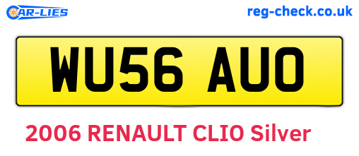 WU56AUO are the vehicle registration plates.