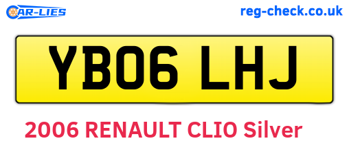 YB06LHJ are the vehicle registration plates.