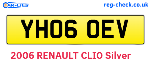 YH06OEV are the vehicle registration plates.