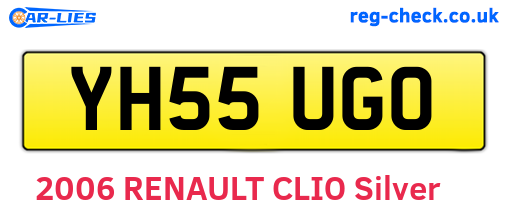 YH55UGO are the vehicle registration plates.
