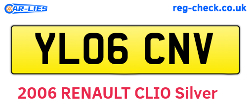 YL06CNV are the vehicle registration plates.