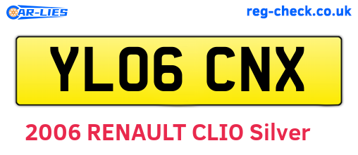 YL06CNX are the vehicle registration plates.