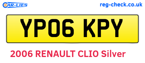 YP06KPY are the vehicle registration plates.