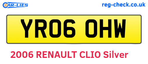 YR06OHW are the vehicle registration plates.