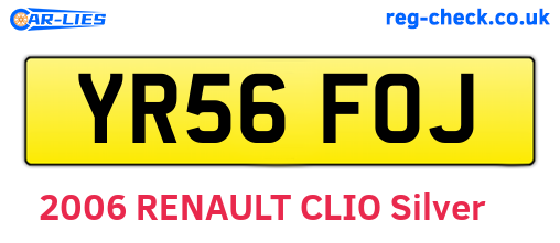 YR56FOJ are the vehicle registration plates.
