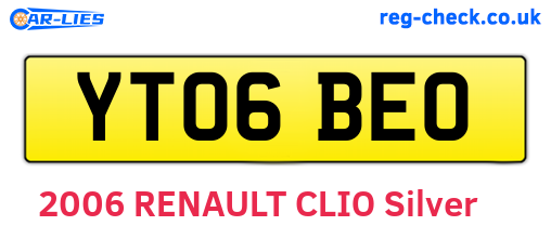 YT06BEO are the vehicle registration plates.