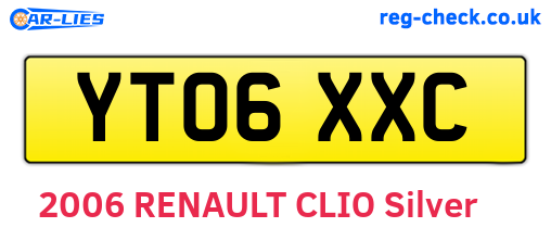 YT06XXC are the vehicle registration plates.