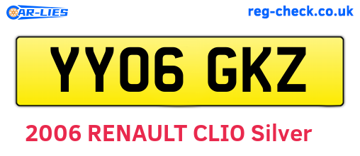 YY06GKZ are the vehicle registration plates.