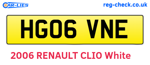 HG06VNE are the vehicle registration plates.