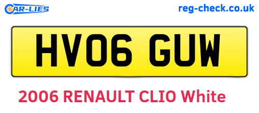 HV06GUW are the vehicle registration plates.