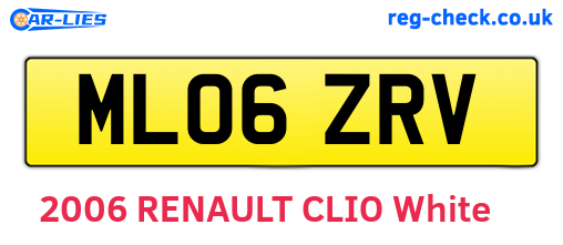 ML06ZRV are the vehicle registration plates.