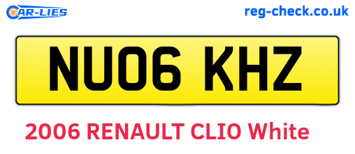 NU06KHZ are the vehicle registration plates.
