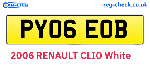PY06EOB are the vehicle registration plates.
