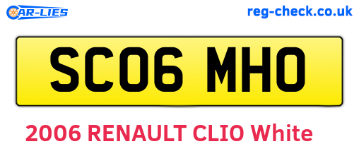 SC06MHO are the vehicle registration plates.