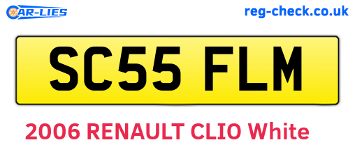 SC55FLM are the vehicle registration plates.