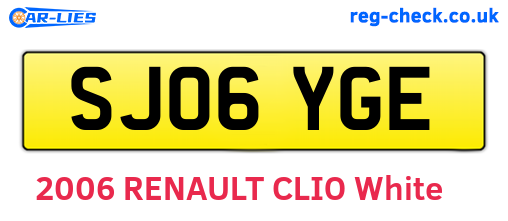 SJ06YGE are the vehicle registration plates.
