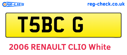 T5BCG are the vehicle registration plates.