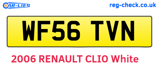 WF56TVN are the vehicle registration plates.