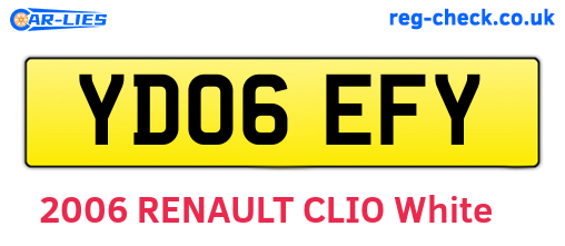 YD06EFY are the vehicle registration plates.