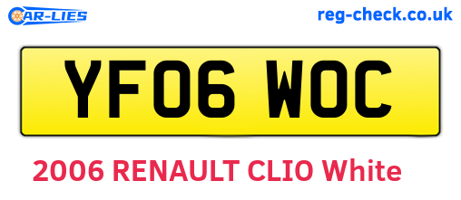 YF06WOC are the vehicle registration plates.