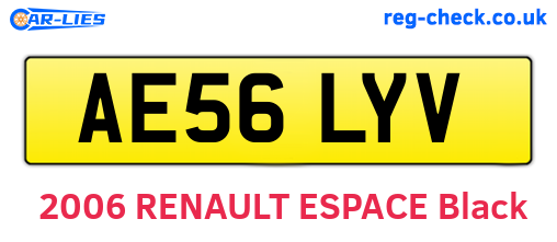 AE56LYV are the vehicle registration plates.
