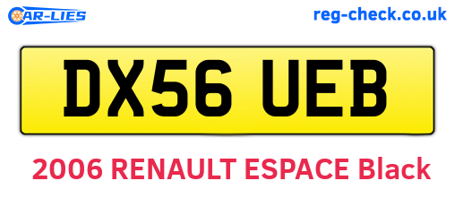 DX56UEB are the vehicle registration plates.