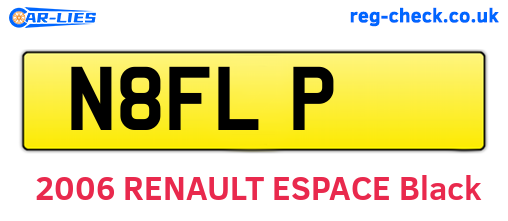 N8FLP are the vehicle registration plates.