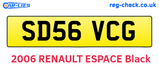 SD56VCG are the vehicle registration plates.