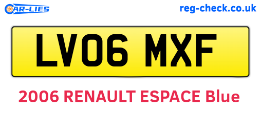 LV06MXF are the vehicle registration plates.