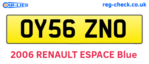 OY56ZNO are the vehicle registration plates.
