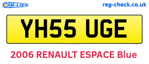YH55UGE are the vehicle registration plates.