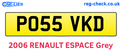 PO55VKD are the vehicle registration plates.