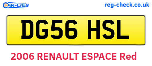 DG56HSL are the vehicle registration plates.