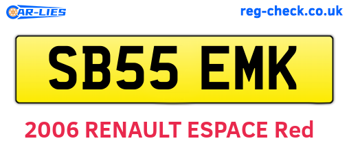SB55EMK are the vehicle registration plates.