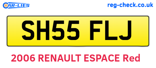 SH55FLJ are the vehicle registration plates.