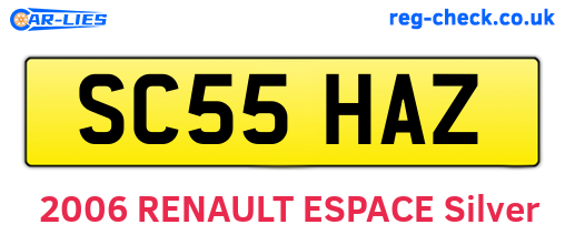 SC55HAZ are the vehicle registration plates.