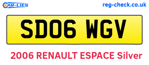 SD06WGV are the vehicle registration plates.