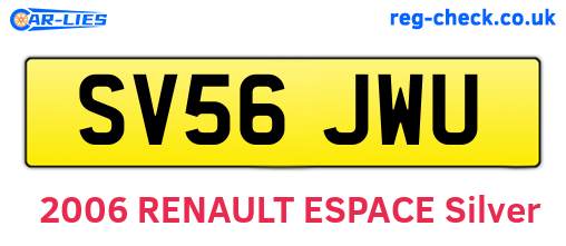 SV56JWU are the vehicle registration plates.
