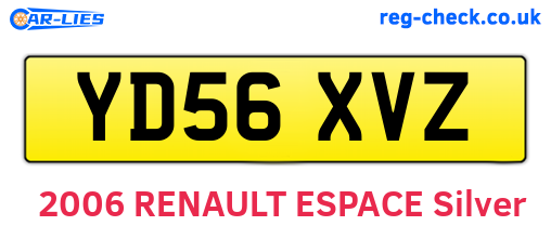 YD56XVZ are the vehicle registration plates.