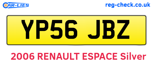 YP56JBZ are the vehicle registration plates.