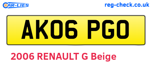 AK06PGO are the vehicle registration plates.