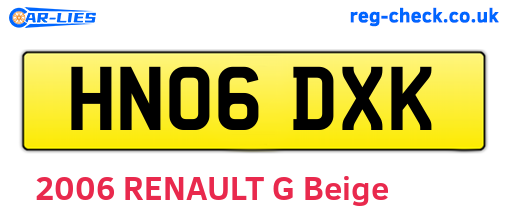 HN06DXK are the vehicle registration plates.