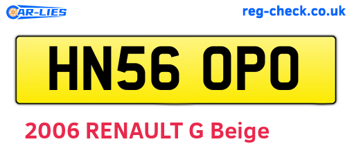 HN56OPO are the vehicle registration plates.