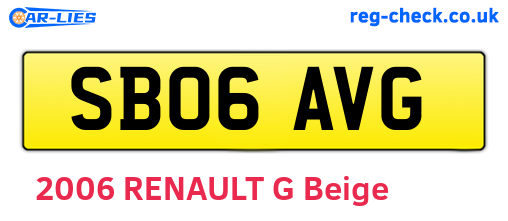 SB06AVG are the vehicle registration plates.