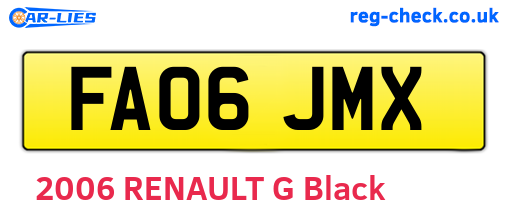 FA06JMX are the vehicle registration plates.
