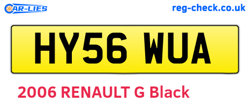 HY56WUA are the vehicle registration plates.