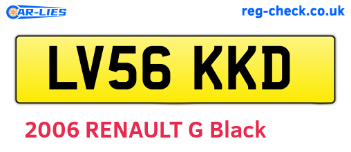LV56KKD are the vehicle registration plates.