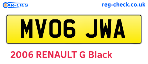 MV06JWA are the vehicle registration plates.