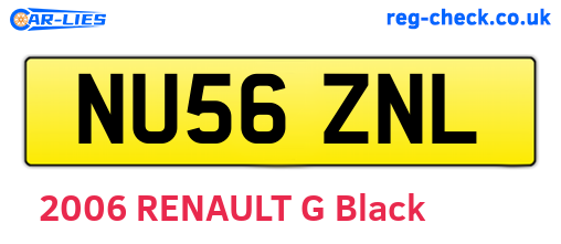 NU56ZNL are the vehicle registration plates.