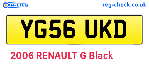 YG56UKD are the vehicle registration plates.